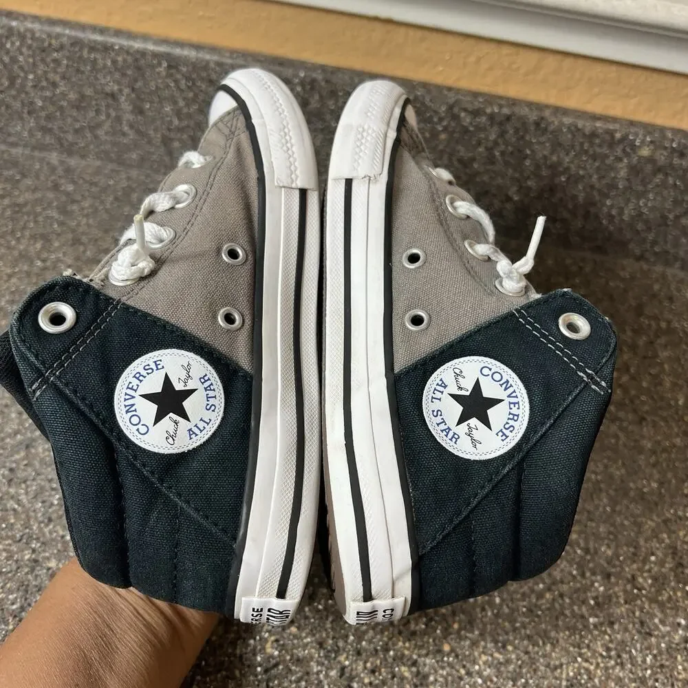 Converse All Star Kid Youth 2.5 Khaki/Black Canvas Mid Top Padded Tongue Sneaker